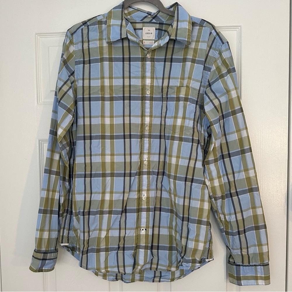 Gap Men’s Lived In Checkered Button Down Shirt